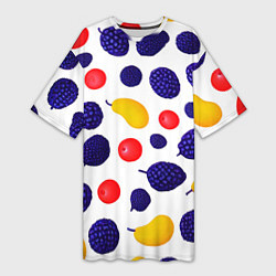 Женская длинная футболка Ягодки и фрукты