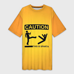 Женская длинная футболка Осторожно : это Спарта