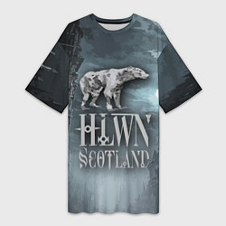 Женская длинная футболка Bear- zombie - halloween Scotland