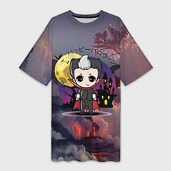 Женская длинная футболка Японский вампир - малолетка - сакура
