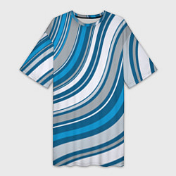 Женская длинная футболка Волнистые полосы - текстура