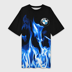Женская длинная футболка BMW fire