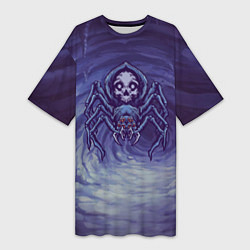 Женская длинная футболка Смертельный паук с черепом