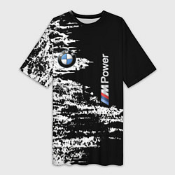 Футболка женская длинная BMW M Power - pattern, цвет: 3D-принт