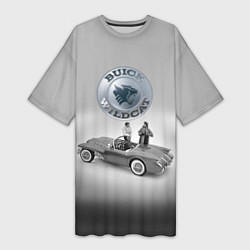 Женская длинная футболка Buick Wildcat - cabriolet - Retro