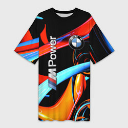 Футболка женская длинная BMW M Power - Germany, цвет: 3D-принт