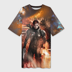 Женская длинная футболка Mass Effect N7 - Jane Shepard