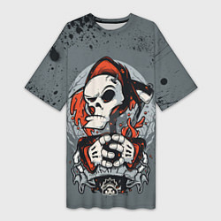 Женская длинная футболка Slipknot Скелет