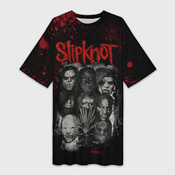 Футболка женская длинная Slipknot dark, цвет: 3D-принт