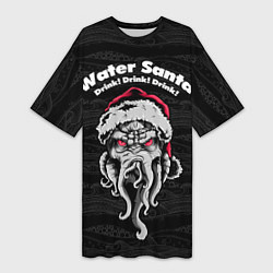 Футболка женская длинная Water Santa, цвет: 3D-принт