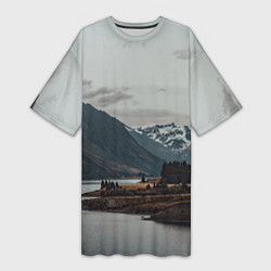 Женская длинная футболка Островoк на озере