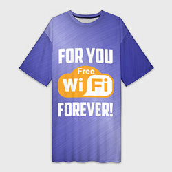 Женская длинная футболка Бесплатный Wi-Fi навсегда
