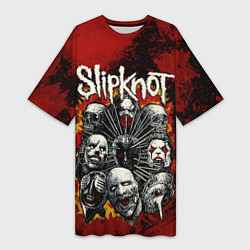 Женская длинная футболка Slipknot rock