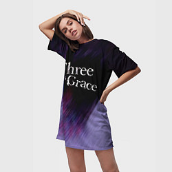 Футболка женская длинная Three Days Grace lilac, цвет: 3D-принт — фото 2