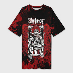 Женская длинная футболка Slipknot - скелет