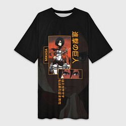 Женская длинная футболка Attack on Titan Mikasa Ackerman