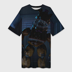 Футболка женская длинная Кошмарный Фрeдди, цвет: 3D-принт