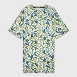 Женская длинная футболка Значки валют