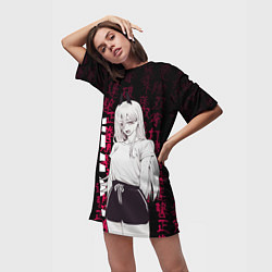 Футболка женская длинная Человек бензопила Power, цвет: 3D-принт — фото 2