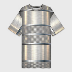 Женская длинная футболка Металлические полосы - текстура алюминия