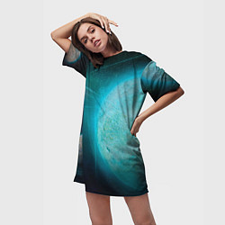 Футболка женская длинная Космос и планеты, цвет: 3D-принт — фото 2