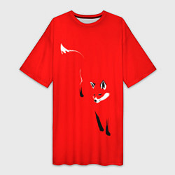 Женская длинная футболка Красная лиса