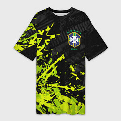 Женская длинная футболка Сборная Бразилия пятна