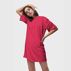 Футболка женская длинная Viva magenta pantone textile cotton, цвет: 3D-принт — фото 2