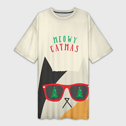 Женская длинная футболка Meowy catwas