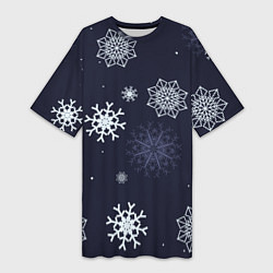 Женская длинная футболка Снежная ночь