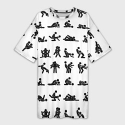 Женская длинная футболка Позы секса из камасутры