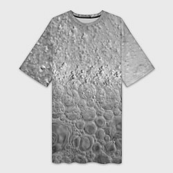 Женская длинная футболка Серая поверхность жидкой планеты