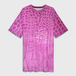 Женская длинная футболка Кожа - текстура - pink