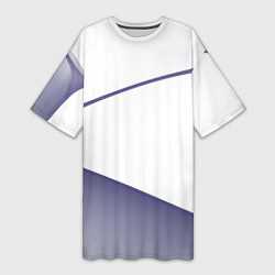 Женская длинная футболка Абстрактный белый и фиолетовый паттерн