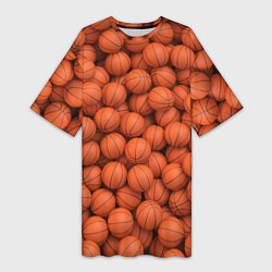 Женская длинная футболка Баскетбольные мячи