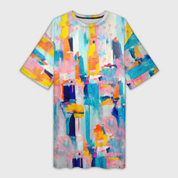 Женская длинная футболка Живописные мазки краски