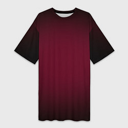 Женская длинная футболка Марсала темная, градиент