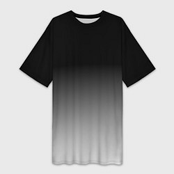 Женская длинная футболка От черного к белому