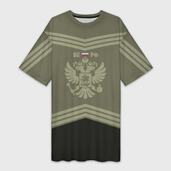 Футболка женская длинная Двуглавый орел россии, цвет: 3D-принт
