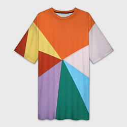 Женская длинная футболка Разноцветные пересекающиеся треугольники
