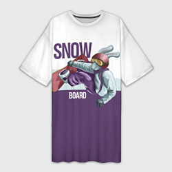 Футболка женская длинная Грэп на доске, цвет: 3D-принт