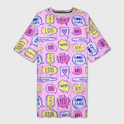 Футболка женская длинная Good luck, цвет: 3D-принт