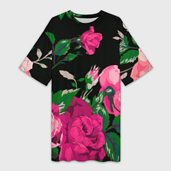 Женская длинная футболка Шипы и розы