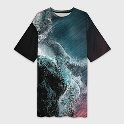 Женская длинная футболка Морские частицы