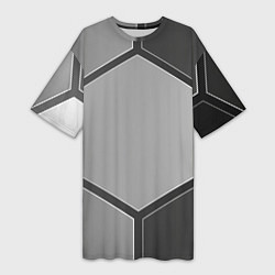 Женская длинная футболка Серебряные металлические пластины