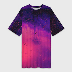 Женская длинная футболка Фиолетовый космос