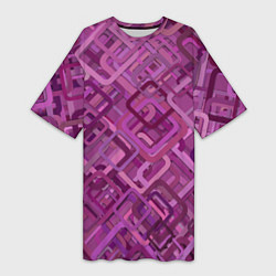 Женская длинная футболка Фиолетовые диагонали