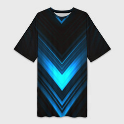 Женская длинная футболка Neon geometry stripes
