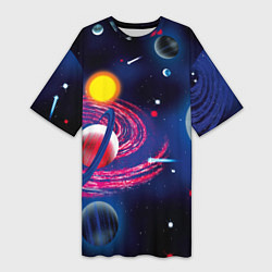 Женская длинная футболка Вселенная, космос
