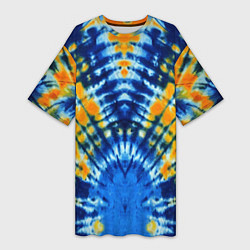 Женская длинная футболка Tie dye стиль хиппи